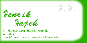 henrik hajek business card